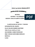 Clasificacion de Textos y Funcion y Trama Español