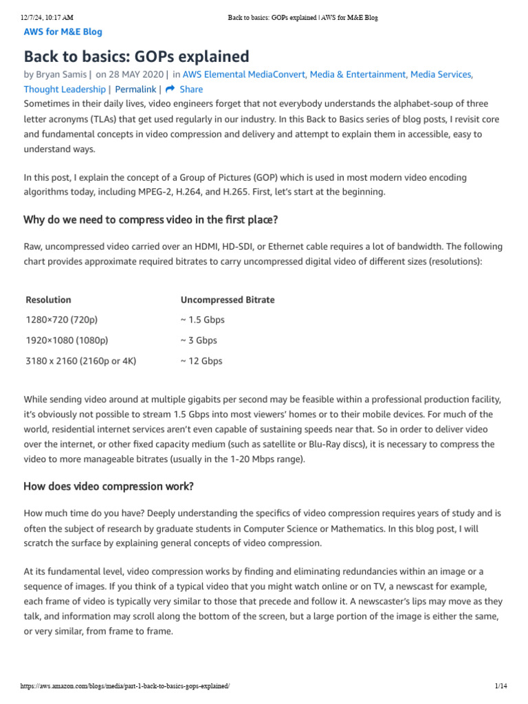 Back to basics_ GOPs explained _ AWS for M&E Blog | PDF | Data ...