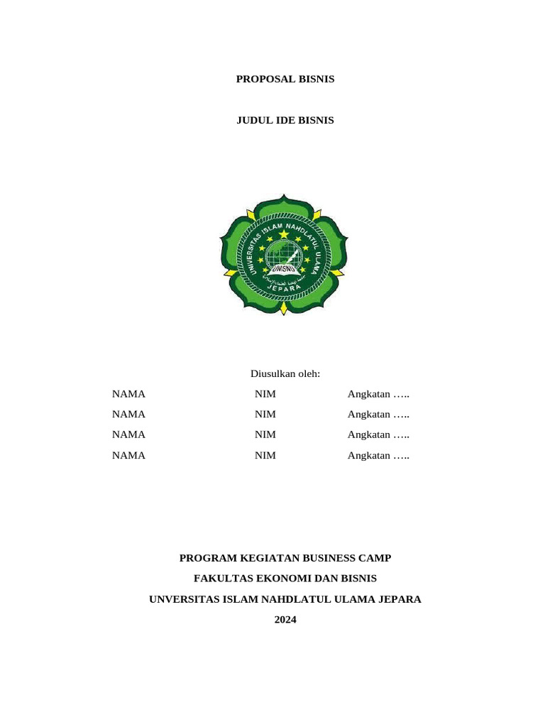 Proposal Rencana Bisnis 2024 | PDF