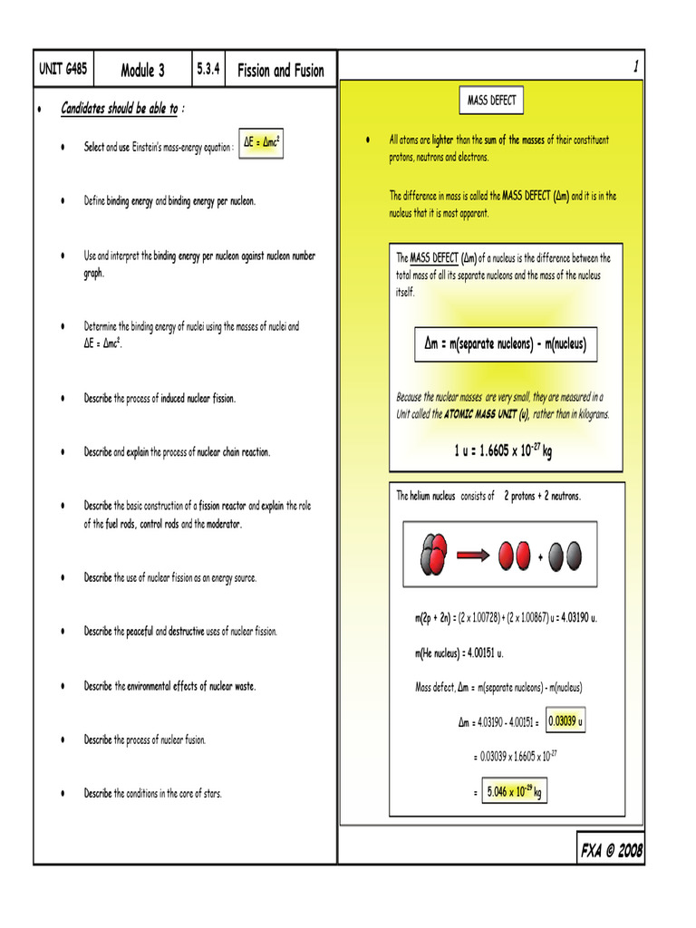 5.3.4 Fission and Fusion | PDF | Nuclear Fission | Atomic Nucleus