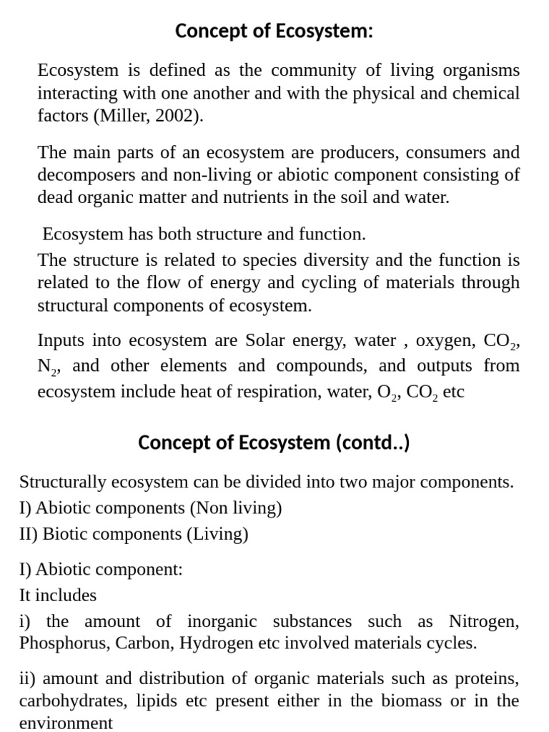 Concept of Ecosystem | PDF | Ecosystem | Nutrition