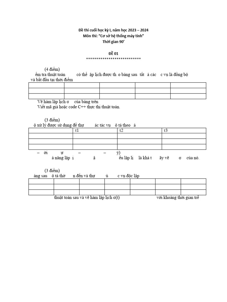 De Thi Cuoi Ky 01 - Sample | PDF
