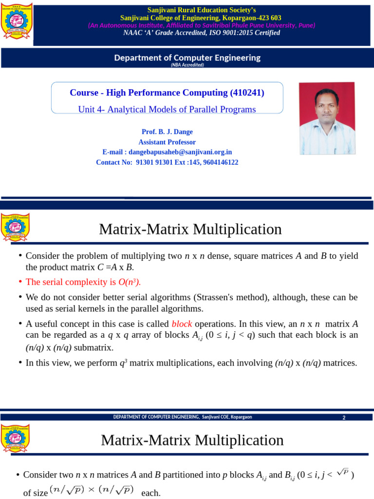 Unit 4 HPC Part8 | PDF | Matrix (Mathematics) | Mathematical Objects