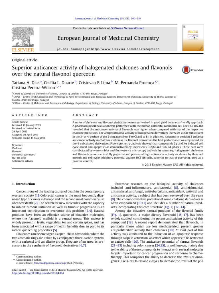 Halogenated Chalcones' Anticancer Efficacy | PDF | Apoptosis | Carbon ...
