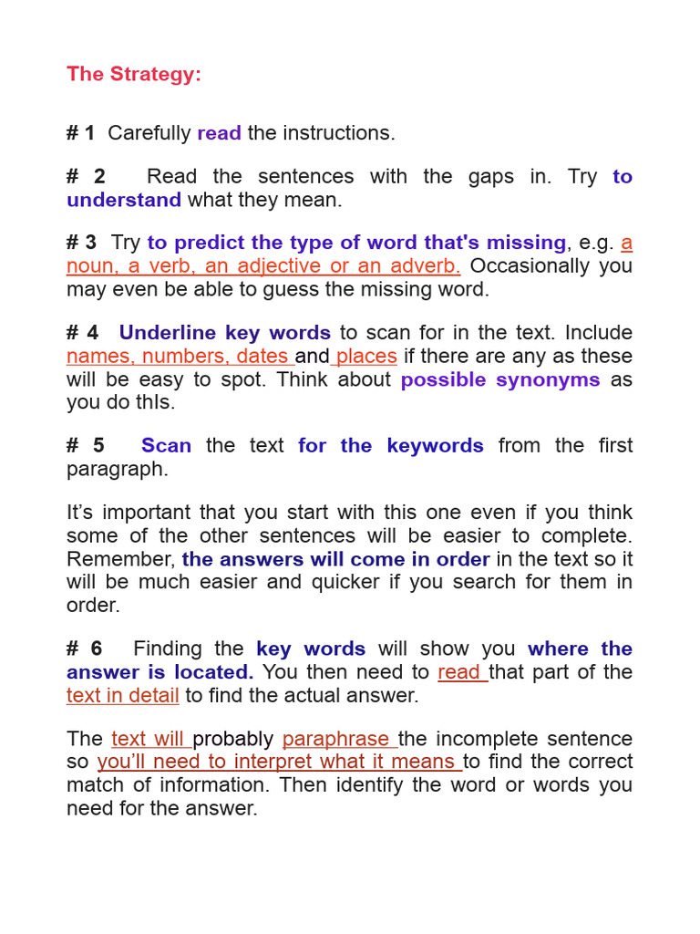 PDF SENTENCE COMPLETION TASK | PDF