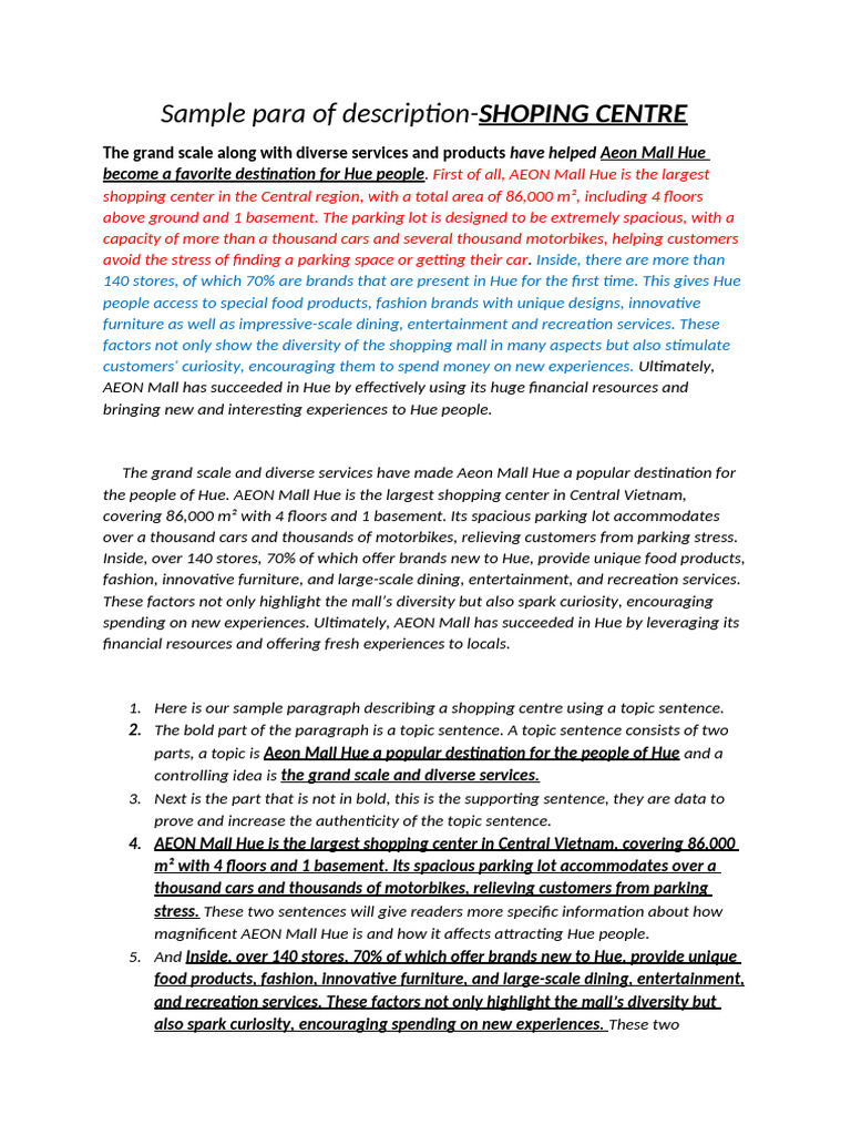 Sample para of description | PDF | Shopping Mall
