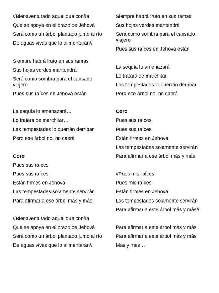 Arboles Junto Al Rio Letra | PDF