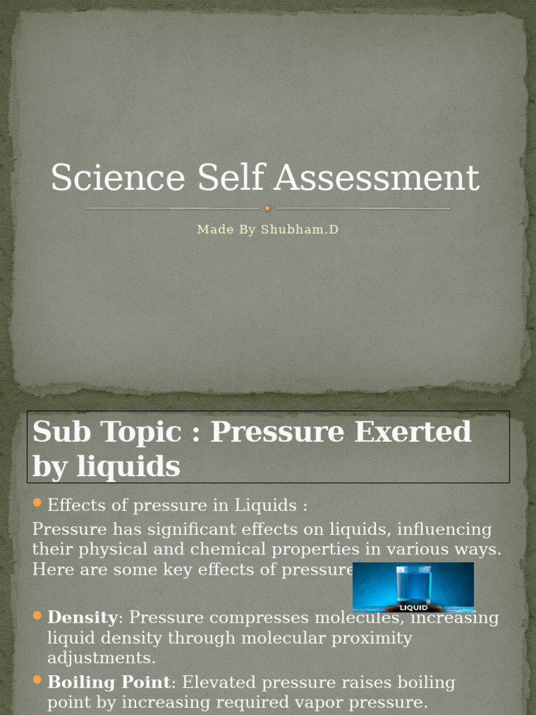 Science Self Assessment Pdf