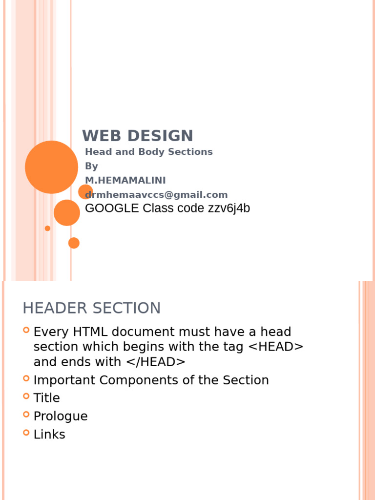 HTML Head and Body Structure Guide | PDF | Html Element | Html