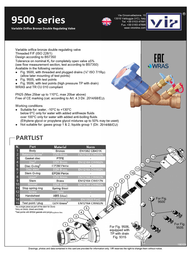 9500 9505 9506 ANBI Vir Valves | PDF | Chemical Engineering ...