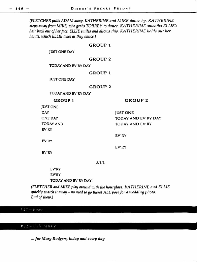 Freaky Friday Vocal Libretto | PDF