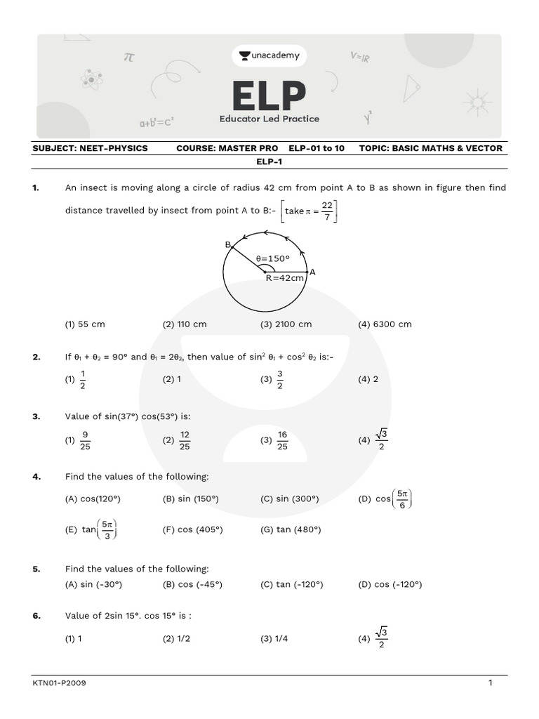 Basic Maths & vector most imp questions | PDF | Elementary Geometry ...