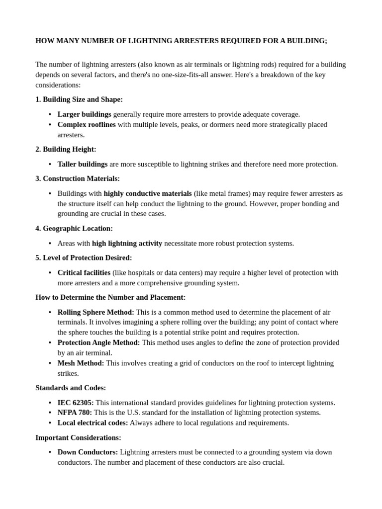 Lightning Arrester Requirements Guide | PDF | Electrical Engineering ...