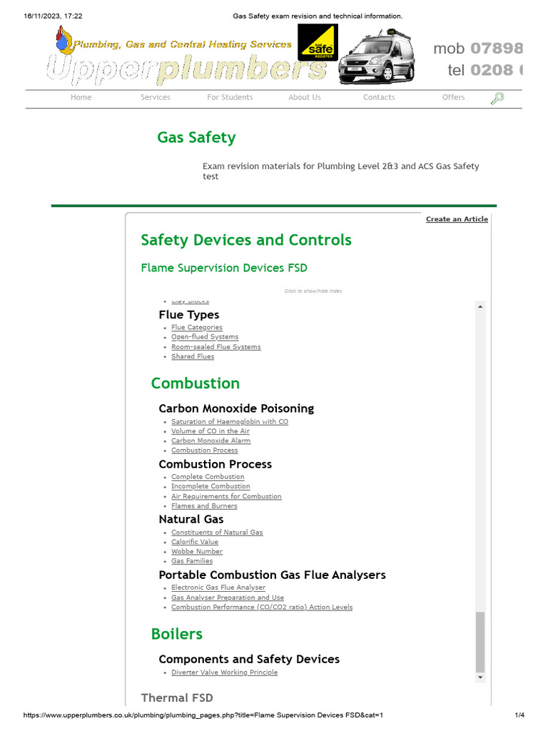 Gas Safety Exam Revision And Technical Information Pdf Combustion