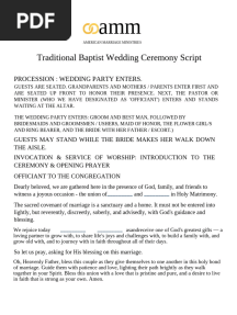 Traditional Baptist Wedding Ceremony American Marriage Ministries