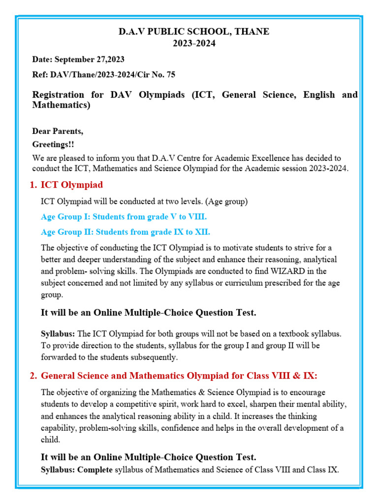 ZYF_75 DAV OLYMPIAD | PDF | Educational Technology | Mathematics