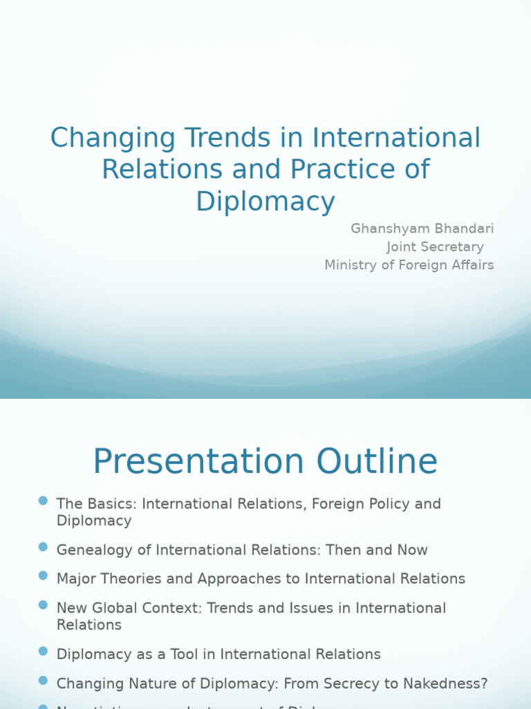 Trends in International Relations & Diplomacy | PDF | Diplomacy ...