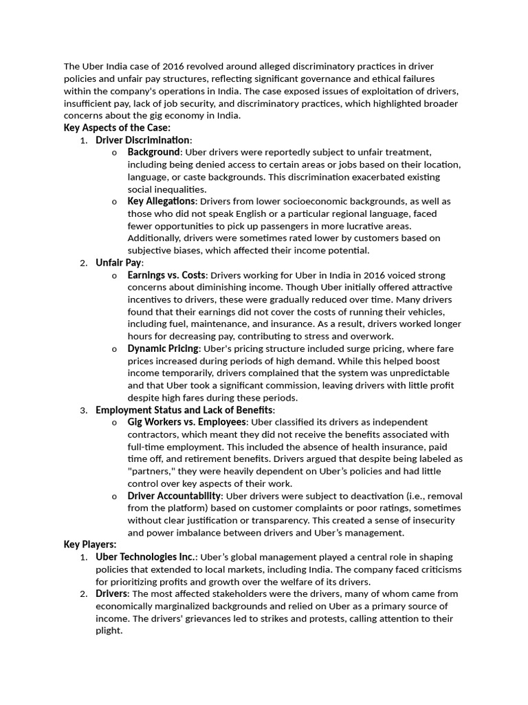 The Uber India Case of 2016 Revolved Around Alleged Discriminatory ...