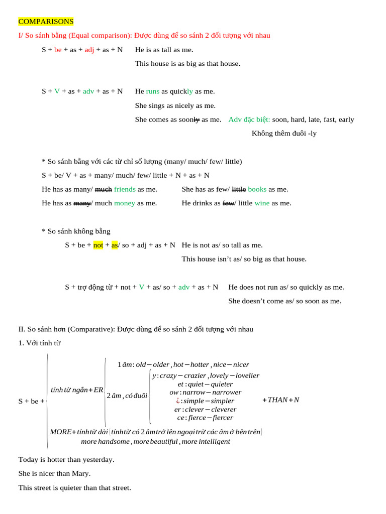 English Comparison Grammar Guide | PDF | Geomorphology | Physiographic ...