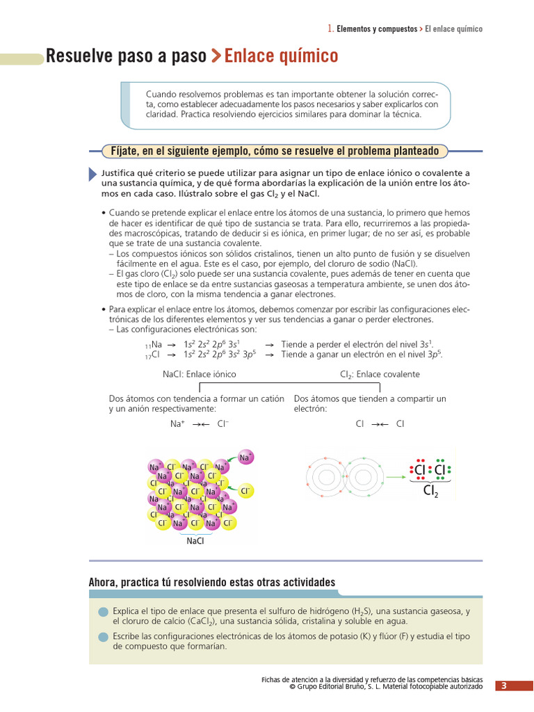 Enlace Químico: Guía de Estudio | PDF | Compuestos químicos | Enlace ...