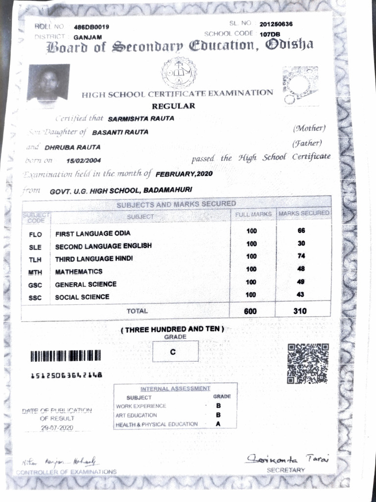 High School Certificate Examination Results | PDF