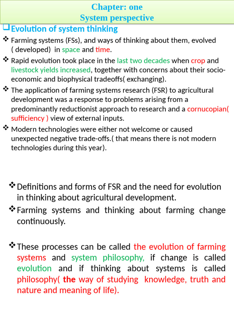 Understanding Farming Systems Concepts | PDF | System | Agriculture