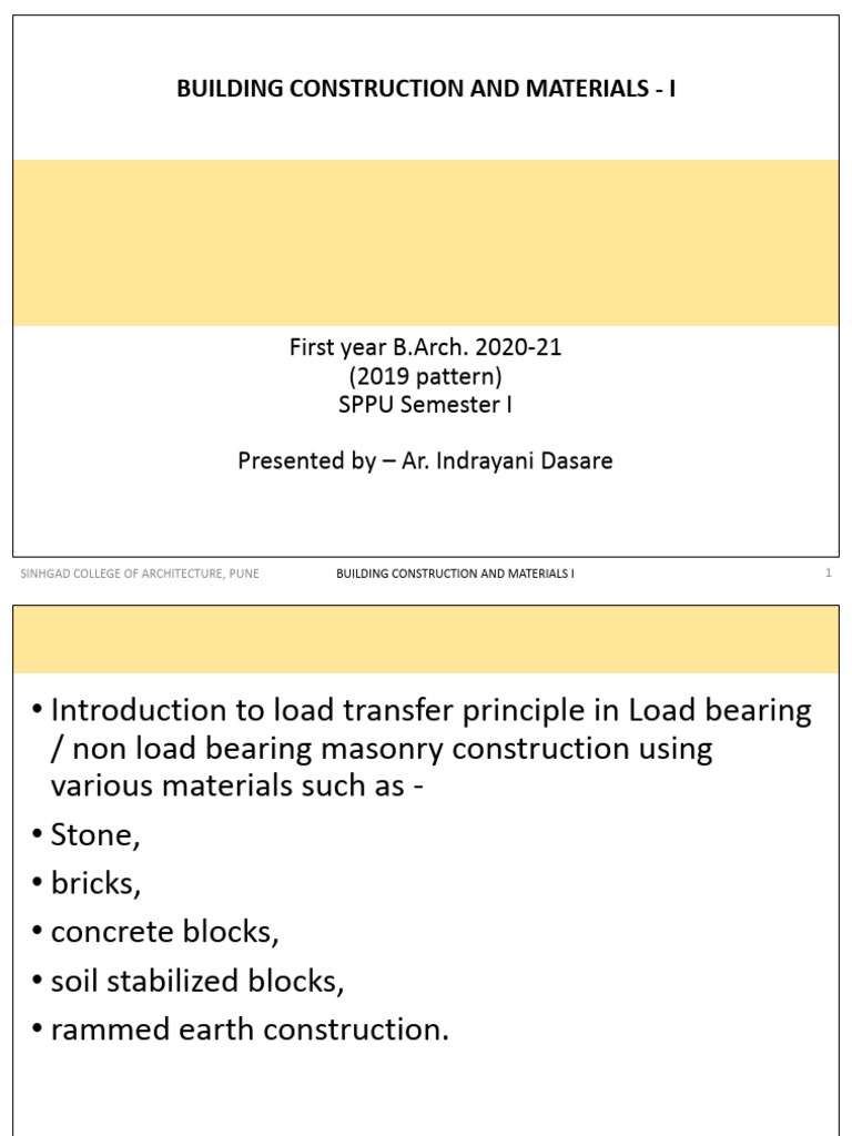 Load Bearing Construction Overview | PDF | Foundation (Engineering ...