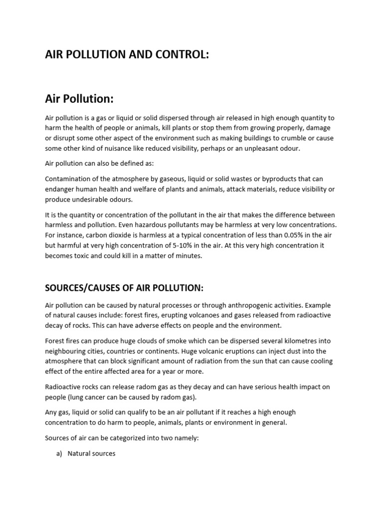 Understanding Air Pollution Sources & Effects | PDF | Atmosphere Of ...