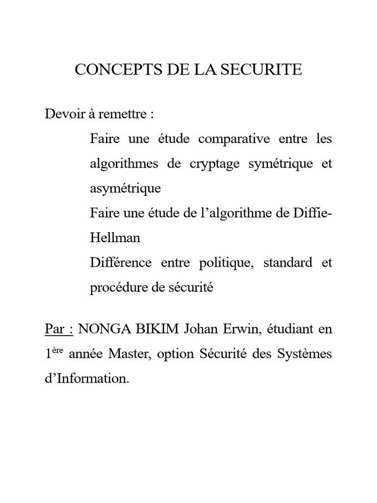 Comparaison des algorithmes de cryptage | PDF | Cryptage | Public-key ...