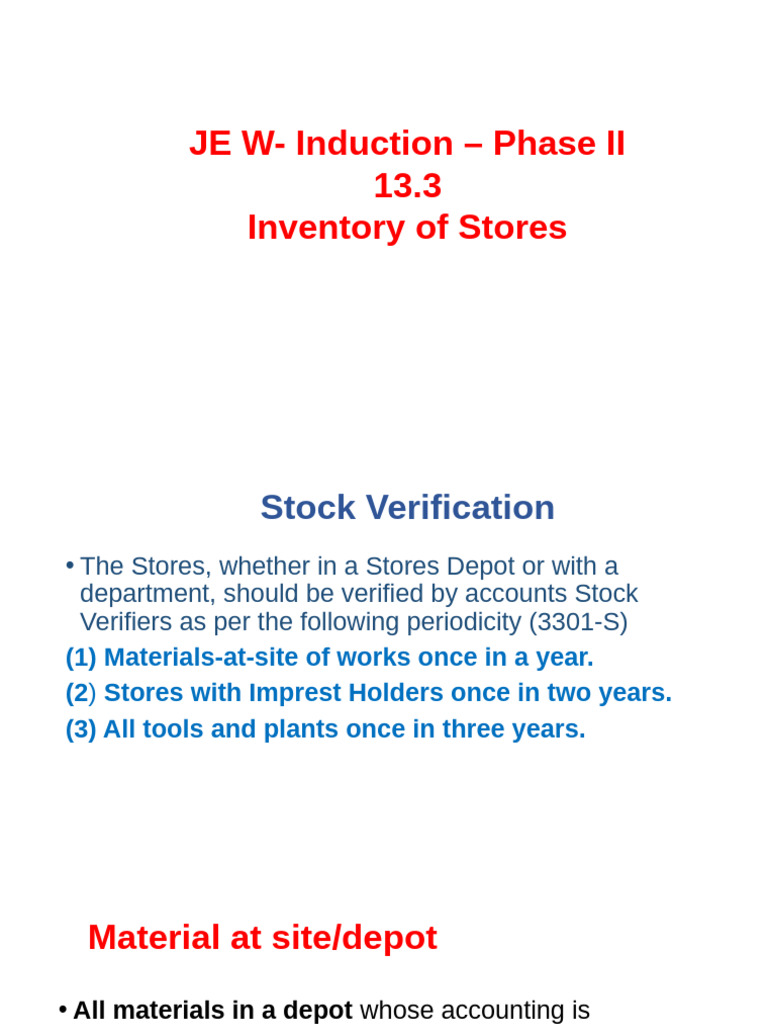 Railway Stock Verification Process | PDF