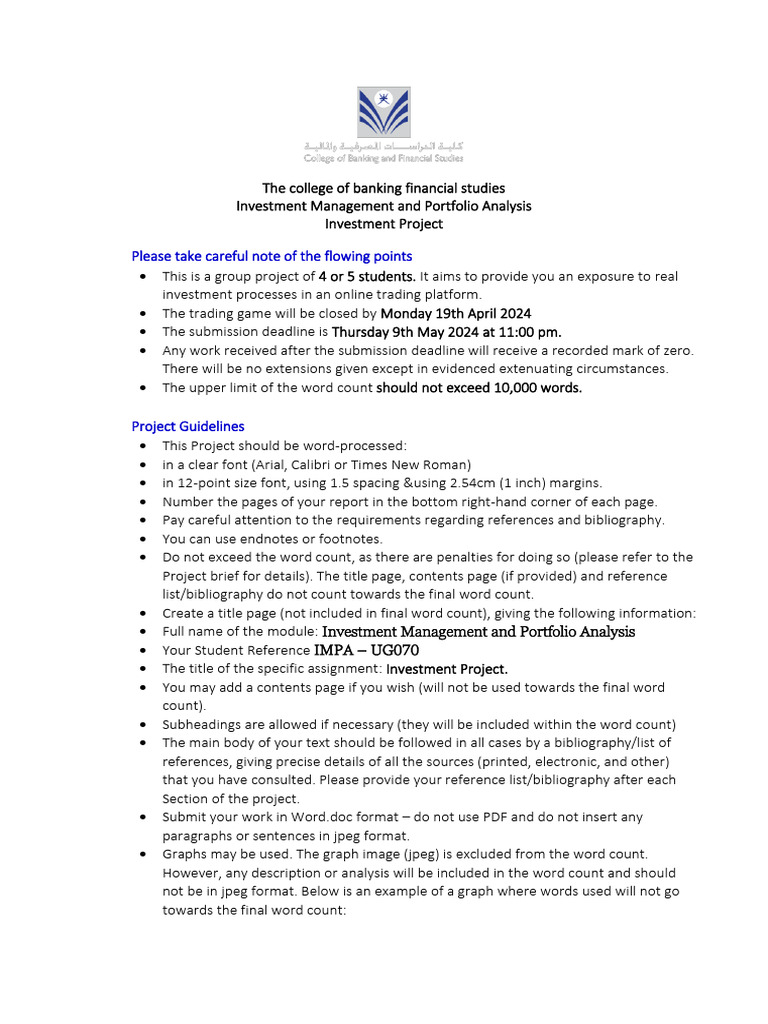 Final Porject Investment Managment & Portfolios Analysis | PDF ...