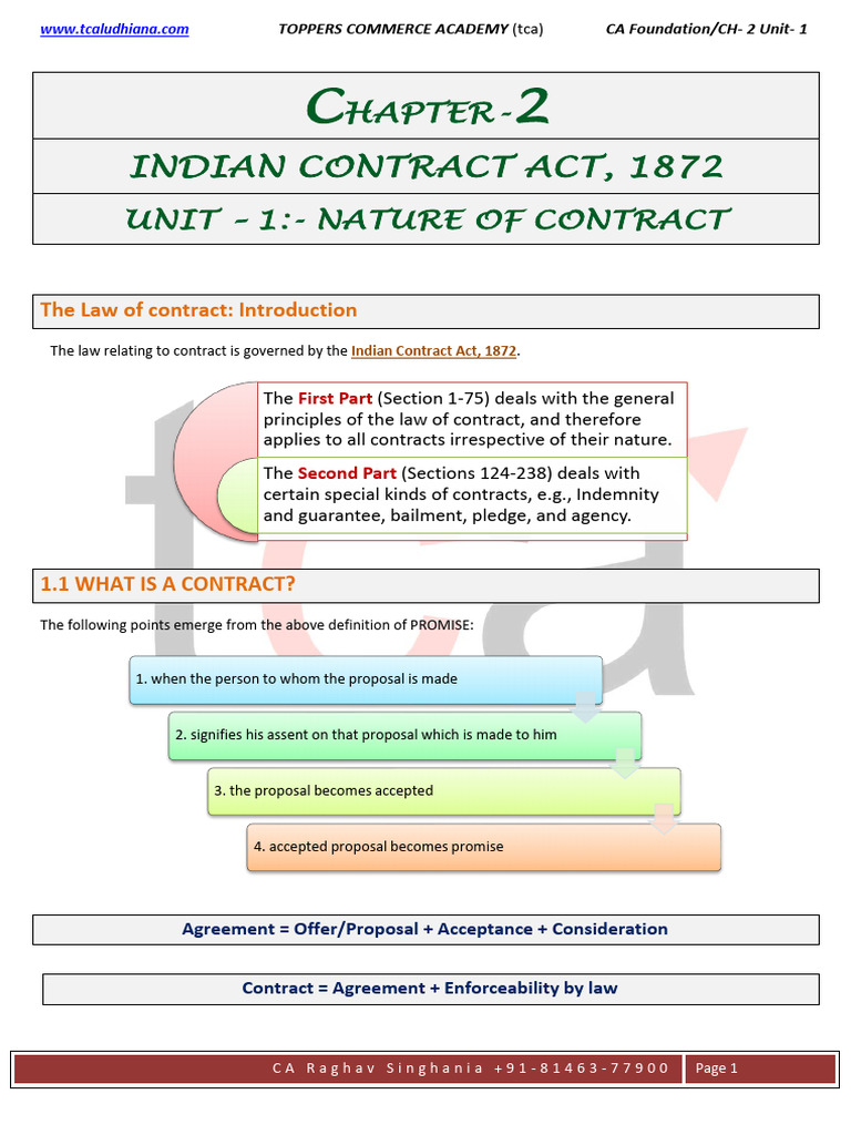 Indian Contract Act | PDF | Consideration | Offer And Acceptance