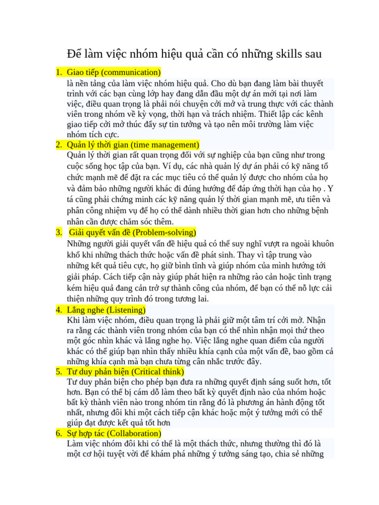 Essential Teamwork Skills | PDF