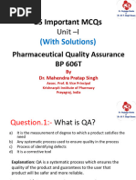 Quality Control and Assurance MCQs | PDF | Quality | Business