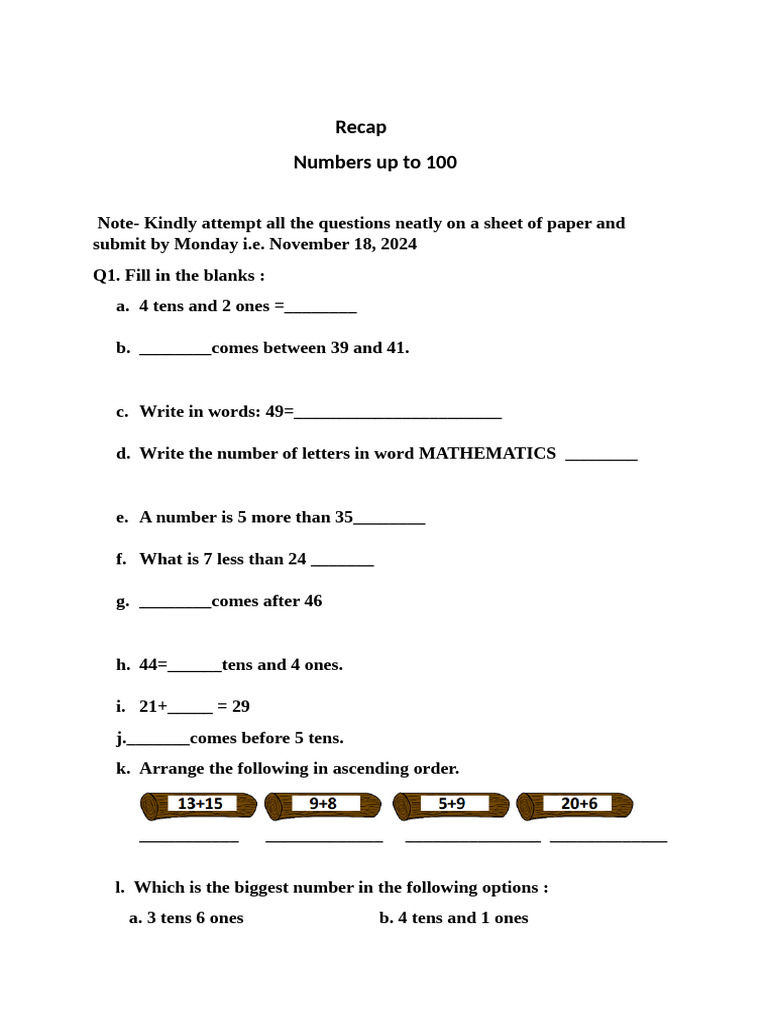 Math Exercise for Young Learners | PDF