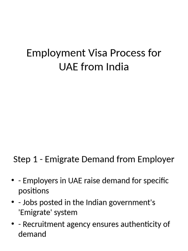 UAE Employment Visa Process | PDF