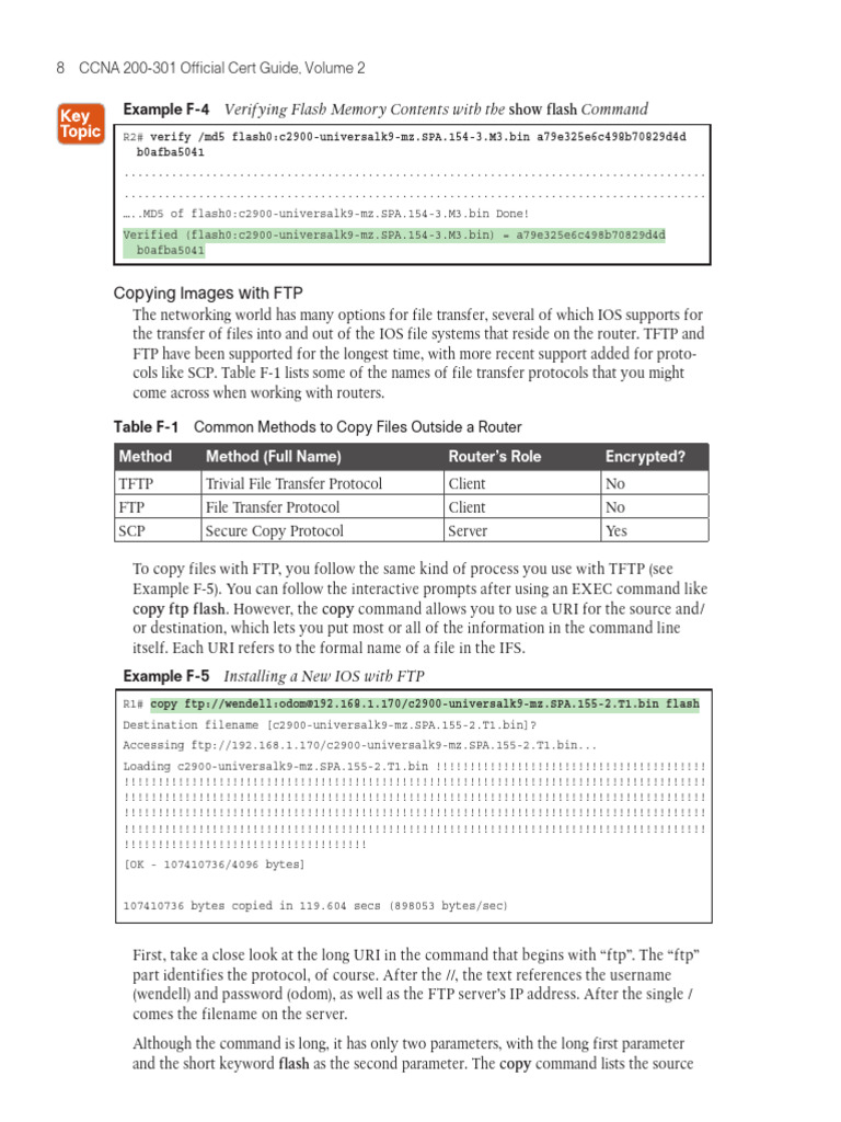 CCNA 200-301 Cert Guide: IOS Management | PDF | File Transfer Protocol ...