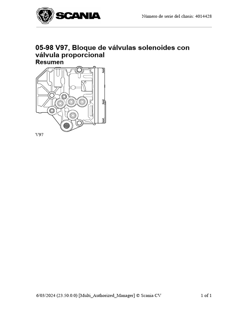 Diagrama de Válvulas Proporcionales Scania | PDF