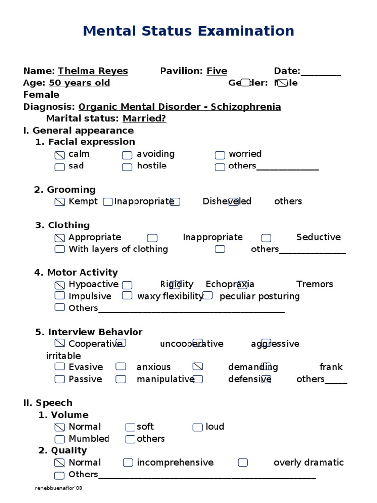 Mental Status Examination PDF Applied Psychology Social