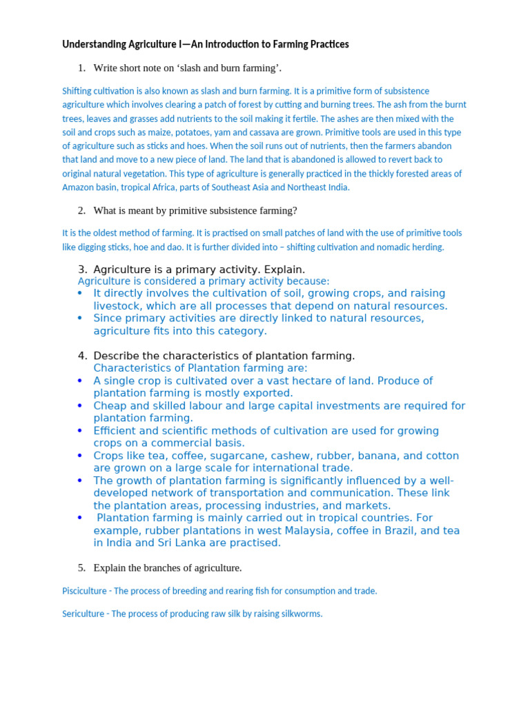 Understanding Agriculture I Pdf Agriculture Plantation
