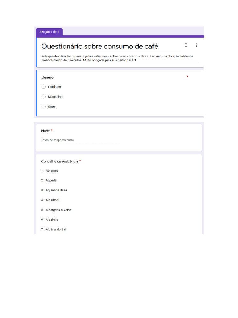 Questionário | PDF