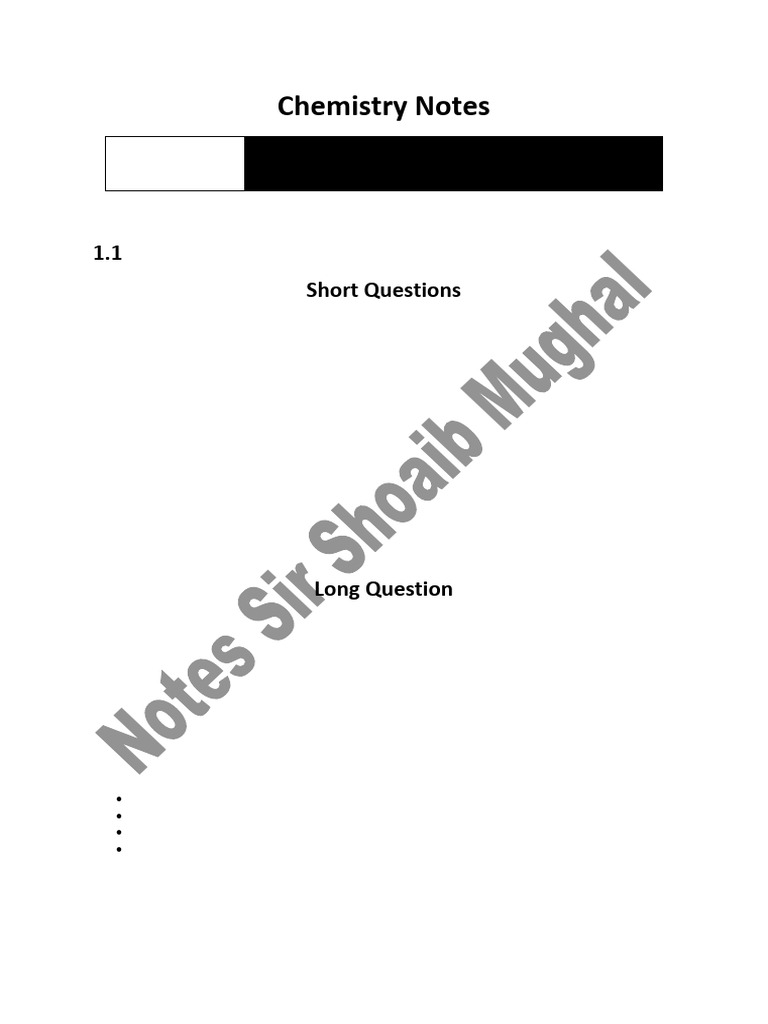 Chapter No 1 1.1 What is Chemistry | PDF