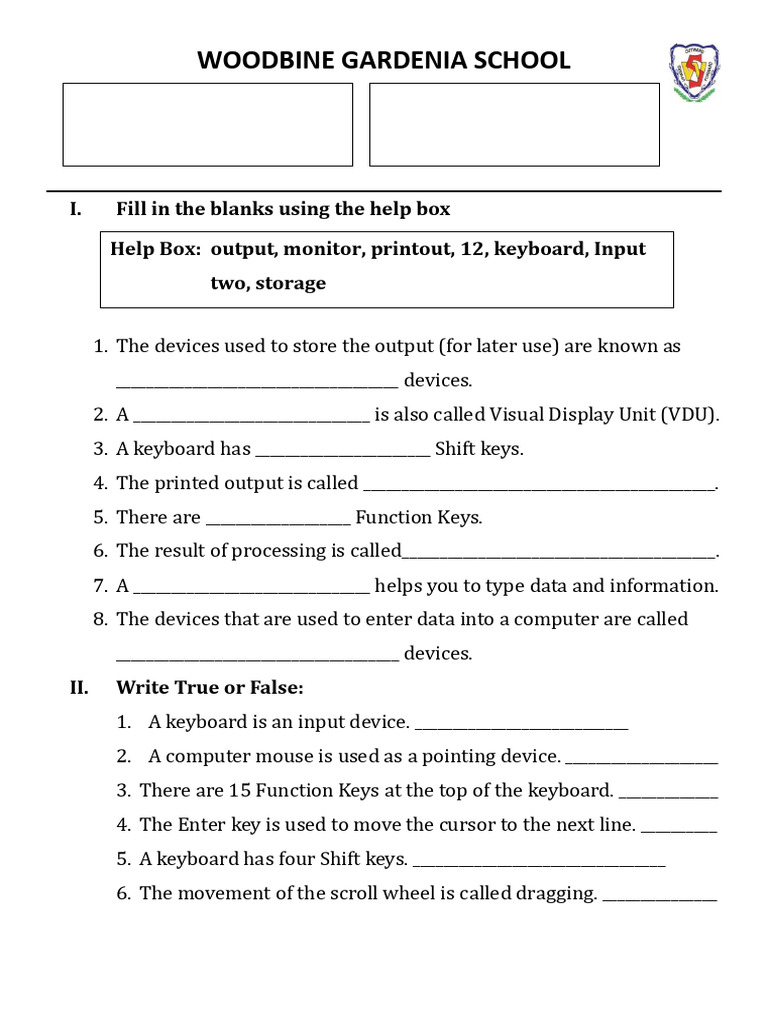 Mock Sheet of Computer Mid Term Examination Class 2 2024 - 25 | PDF ...