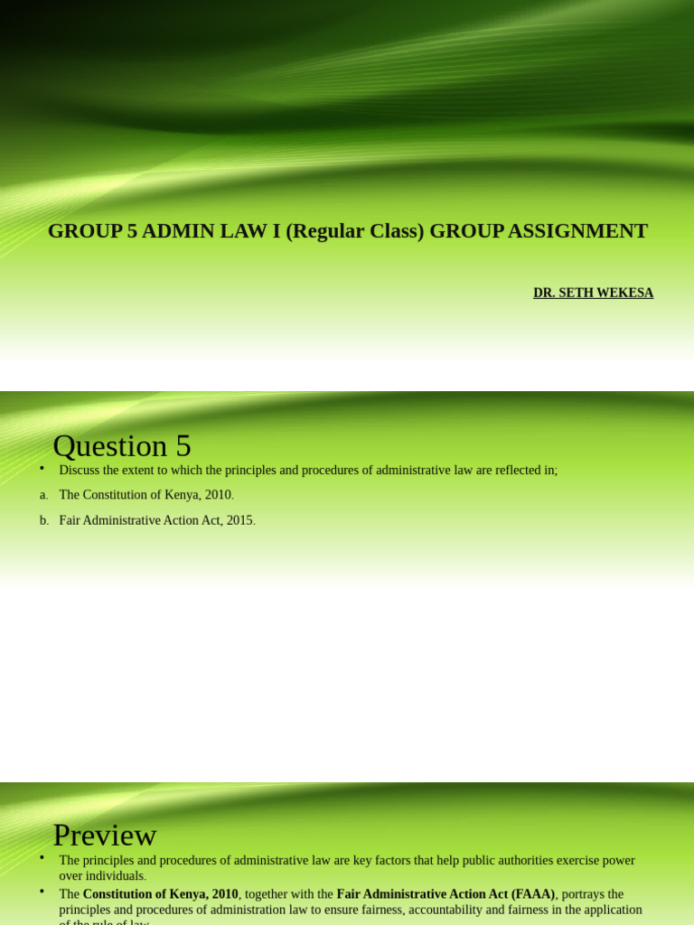 GROUP - 5 ADMIN LAW I (Regular Class) - 1 - 095908 | PDF | Constitution ...