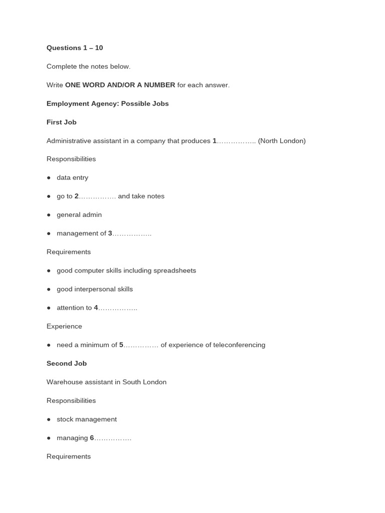 Job Descriptions and Requirements | PDF