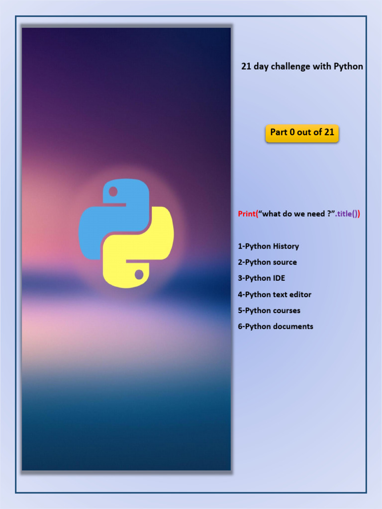 21 Day Challenge With Python: Print | PDF