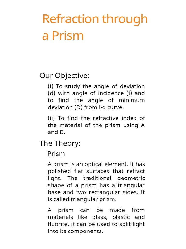 Class XII Sub PhysChapter Ray OpticsTopic Refraction Through A Prism 09 ...
