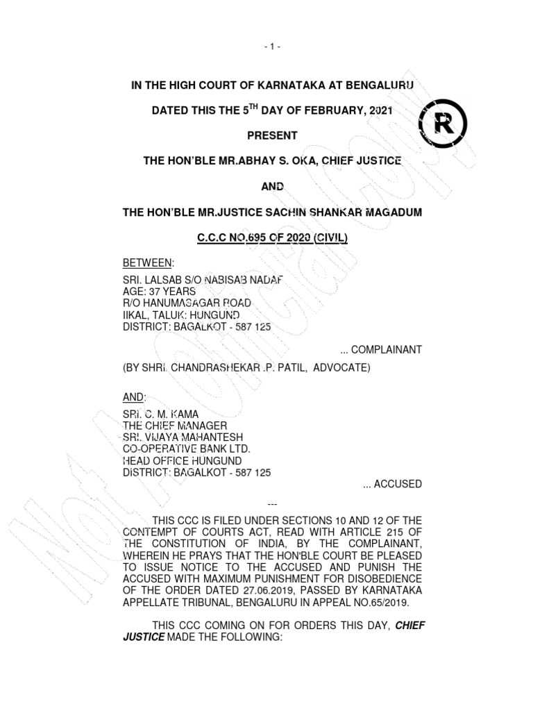 Kat Order No Contempt Can Be Initiated | PDF | Contempt Of Court ...