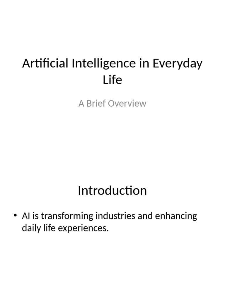 Artificial Intelligence in Everyday Life | PDF