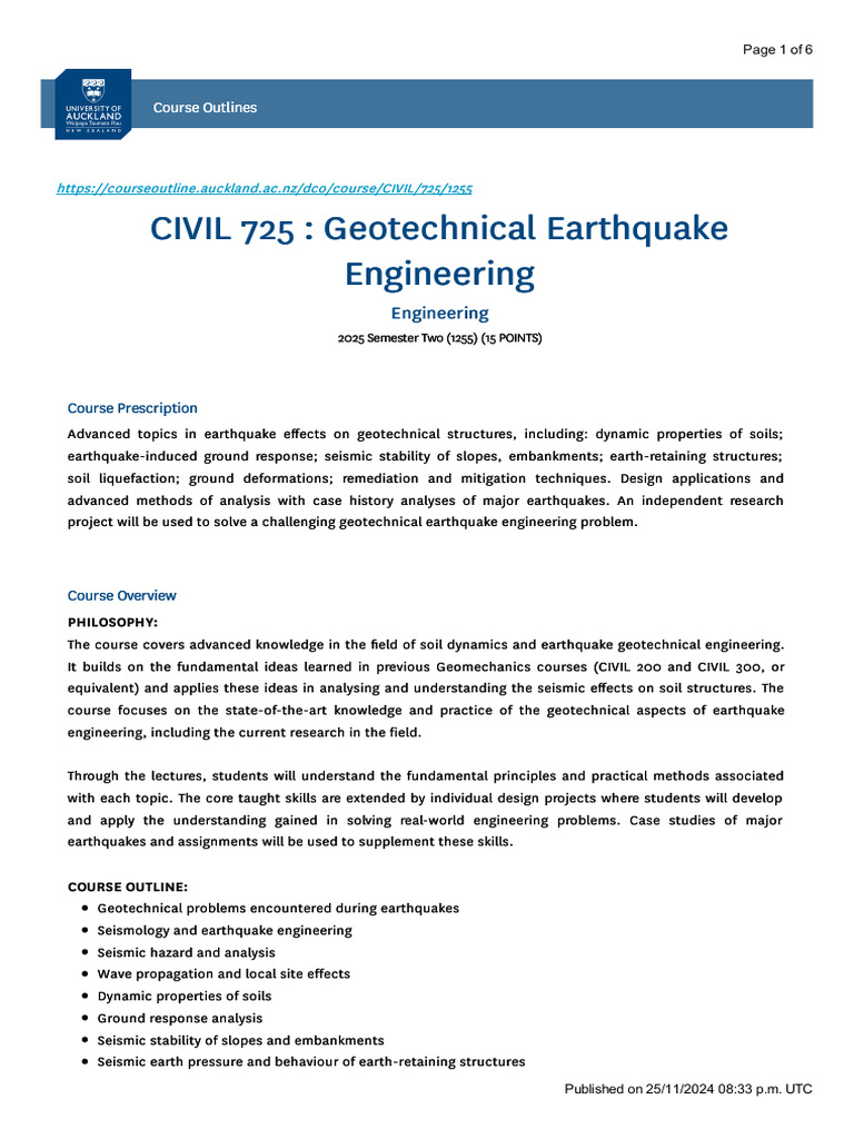 Geotechnical Earthquake Engineering Course | PDF | Seismology ...